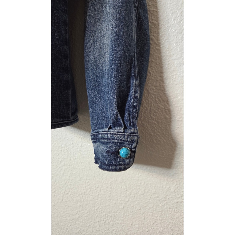 VTG DG2 Diane Gilman Beaded Turquoise Western Cowgirl Rodeo Denim Jacket‎ Small - Picture 8 of 8